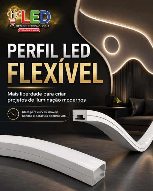Perfil LED flexível para sancas e curvas — iLED Brasília